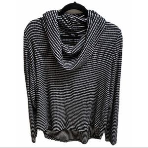 Lucky Brand White & Black Cowl neck Sweater XL